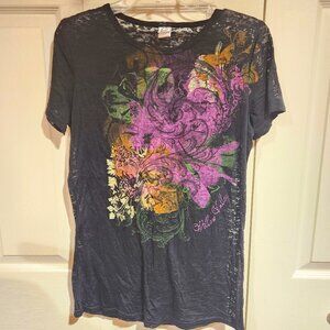 Short Sleeve Graphic Tee Shirt *SHEER* Willow Valley